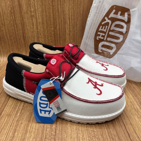 Hey Dude Other - Hey Dude Wally Tri Alabama Crimson Tide Mens 12 Crimson White NEW Slip On Shoes